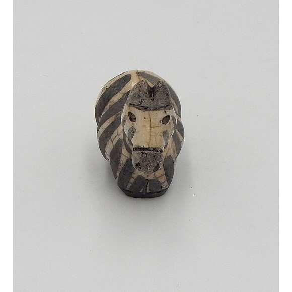 South African Raku Art Pottery Fat Zebra 4 Inch Figurine Marked Signed - Picture 2 of 10